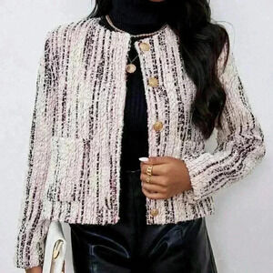 Multicolor Casual Womens Allover Print Button Front Overcoat